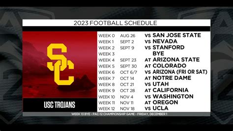 usc game schedule 2023|usc football televised schedule 2023.